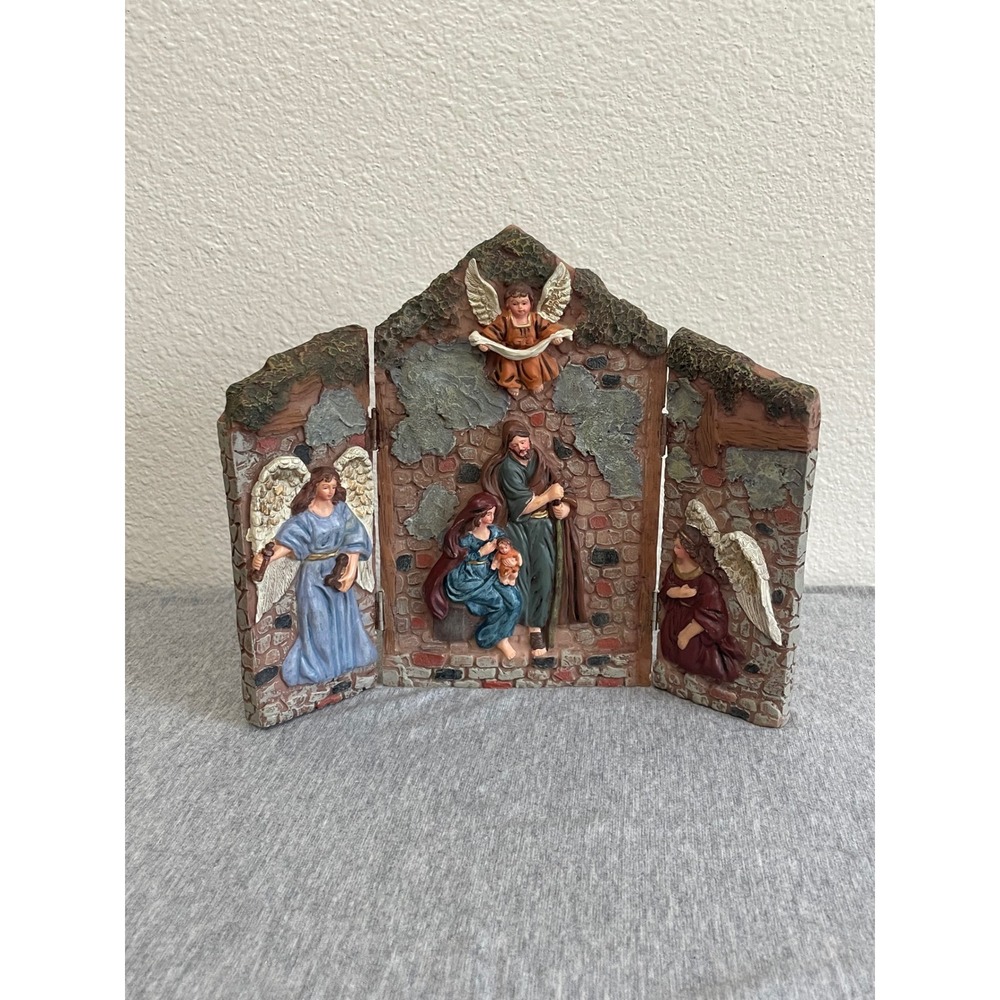 Unbranded Nativity Triptych Religious Decor Multicolor Excellent Angelic Relief